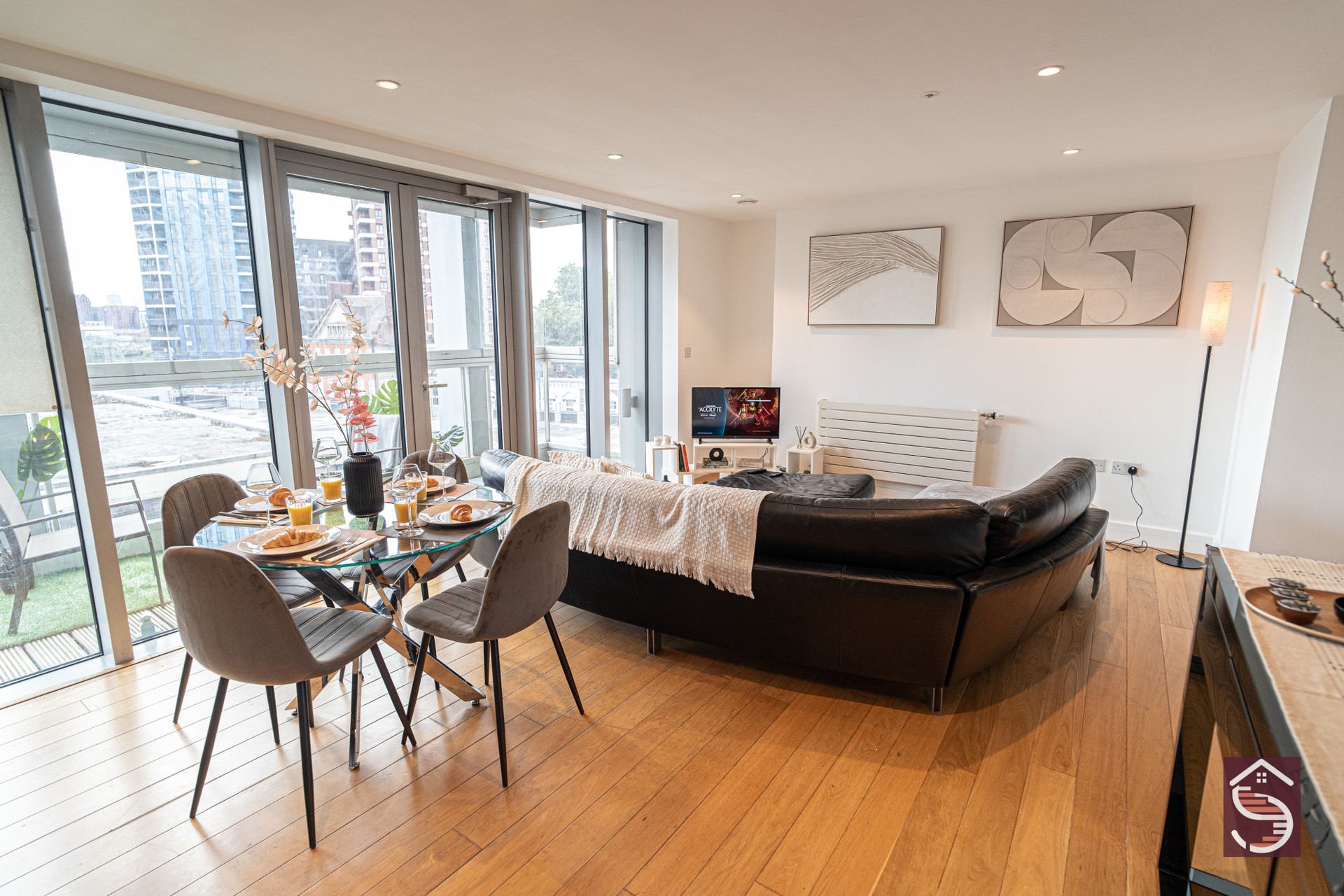Living room and dining