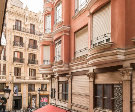 Exterior flat with balconies in the city centre