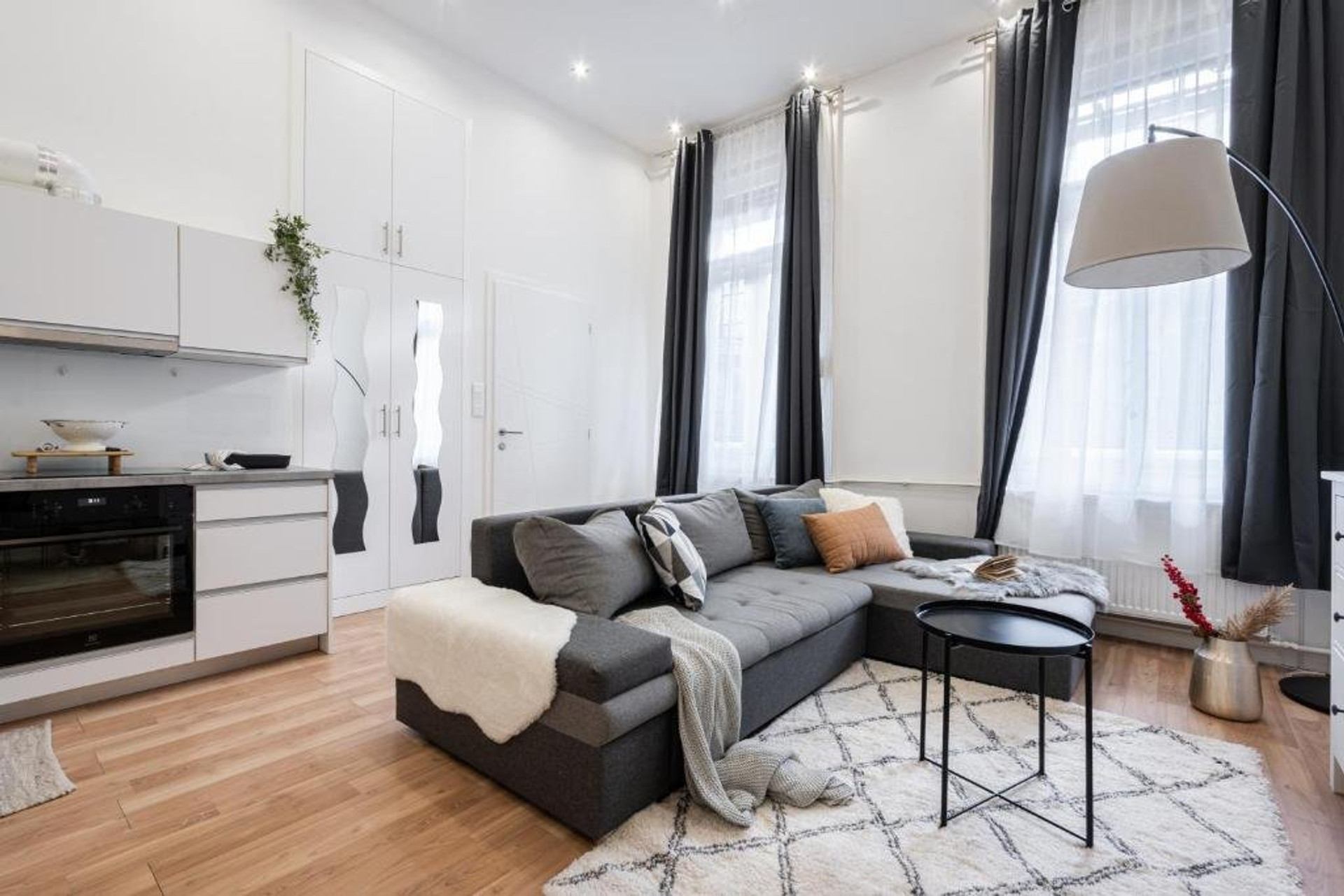 Living room and kitchen