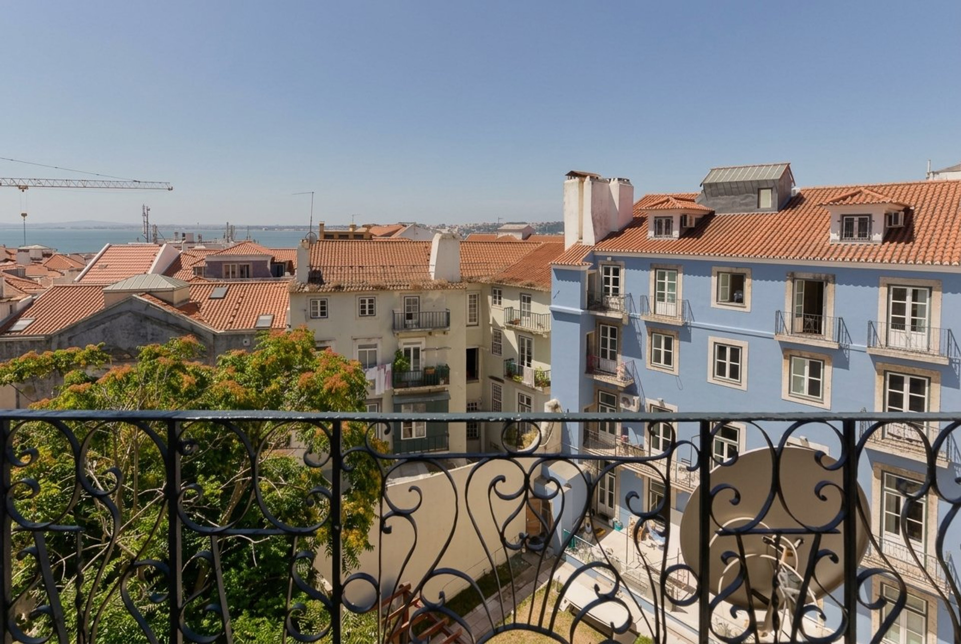Balcony view over rooftops
