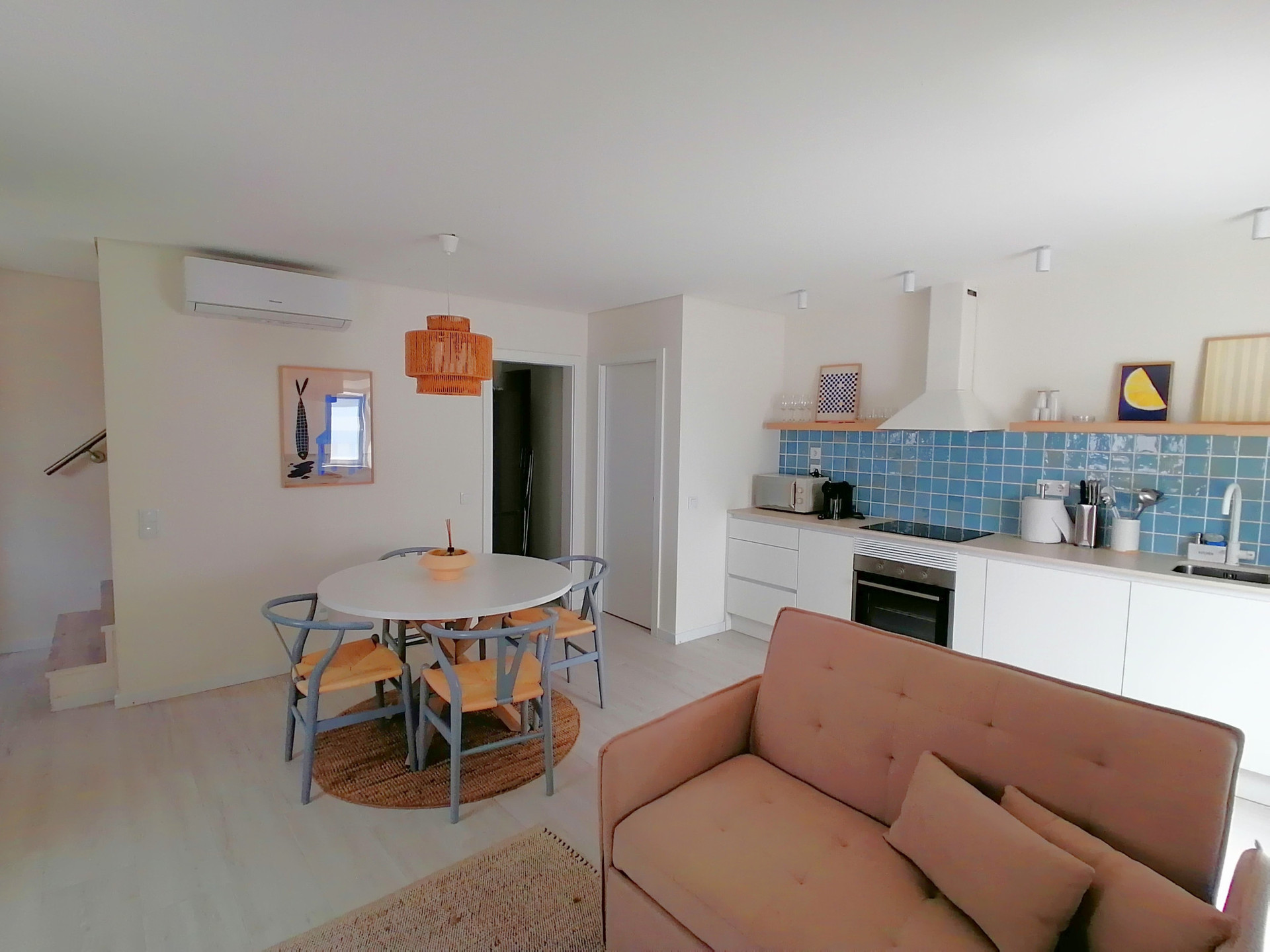 Ground floor - kitchen, dining area/living area + laundry room & pantry