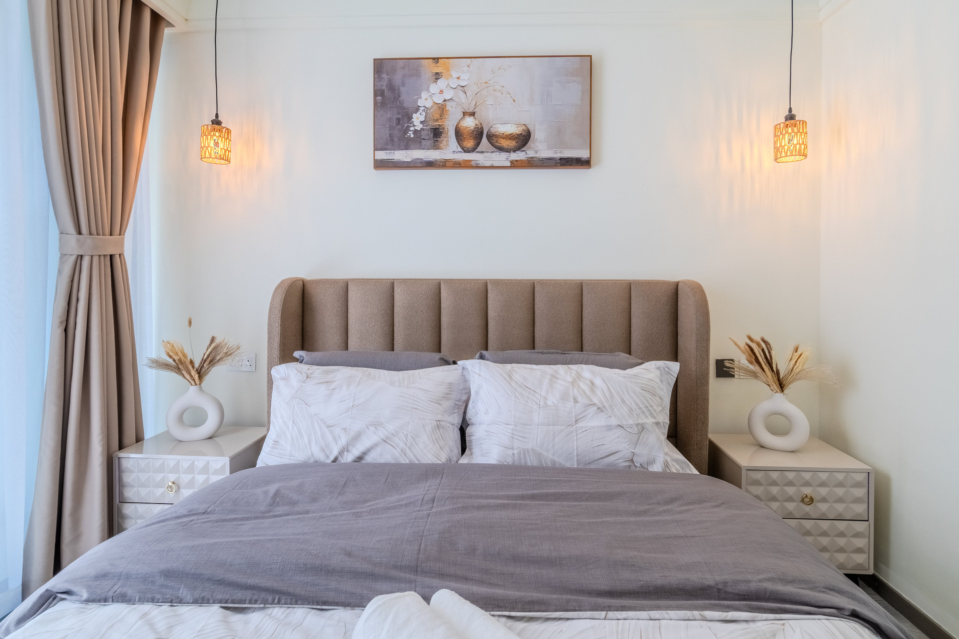 Bedroom bed with nightstands