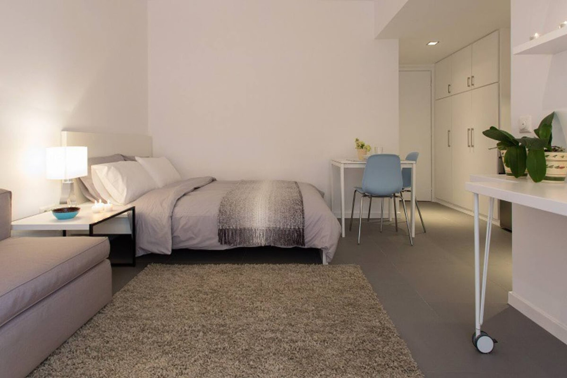 Living area & double bed
