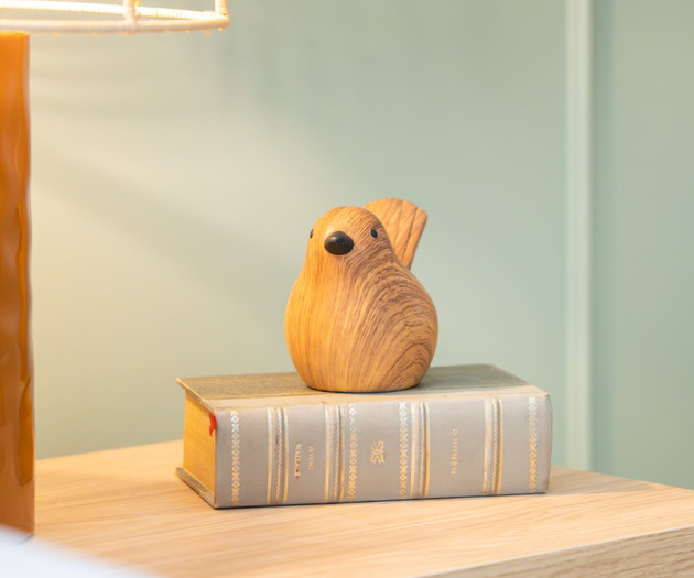 Wooden bird figurine decor