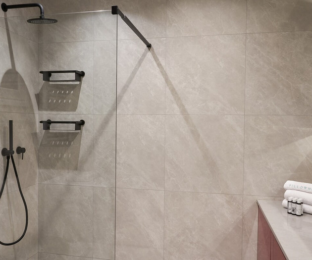 The bathroom's shower