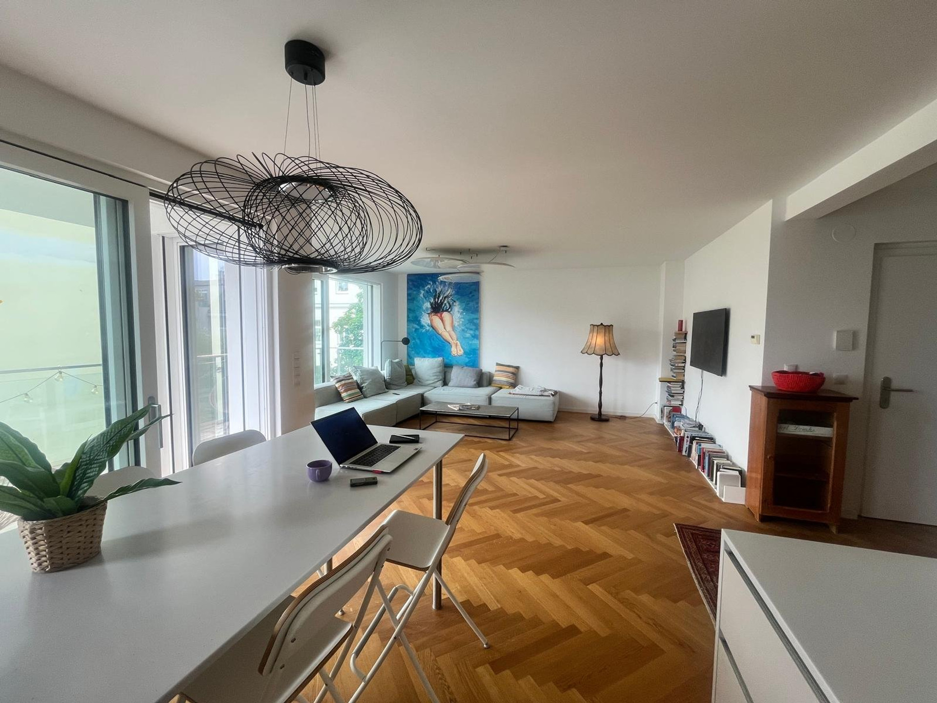 Spacious open living dining area