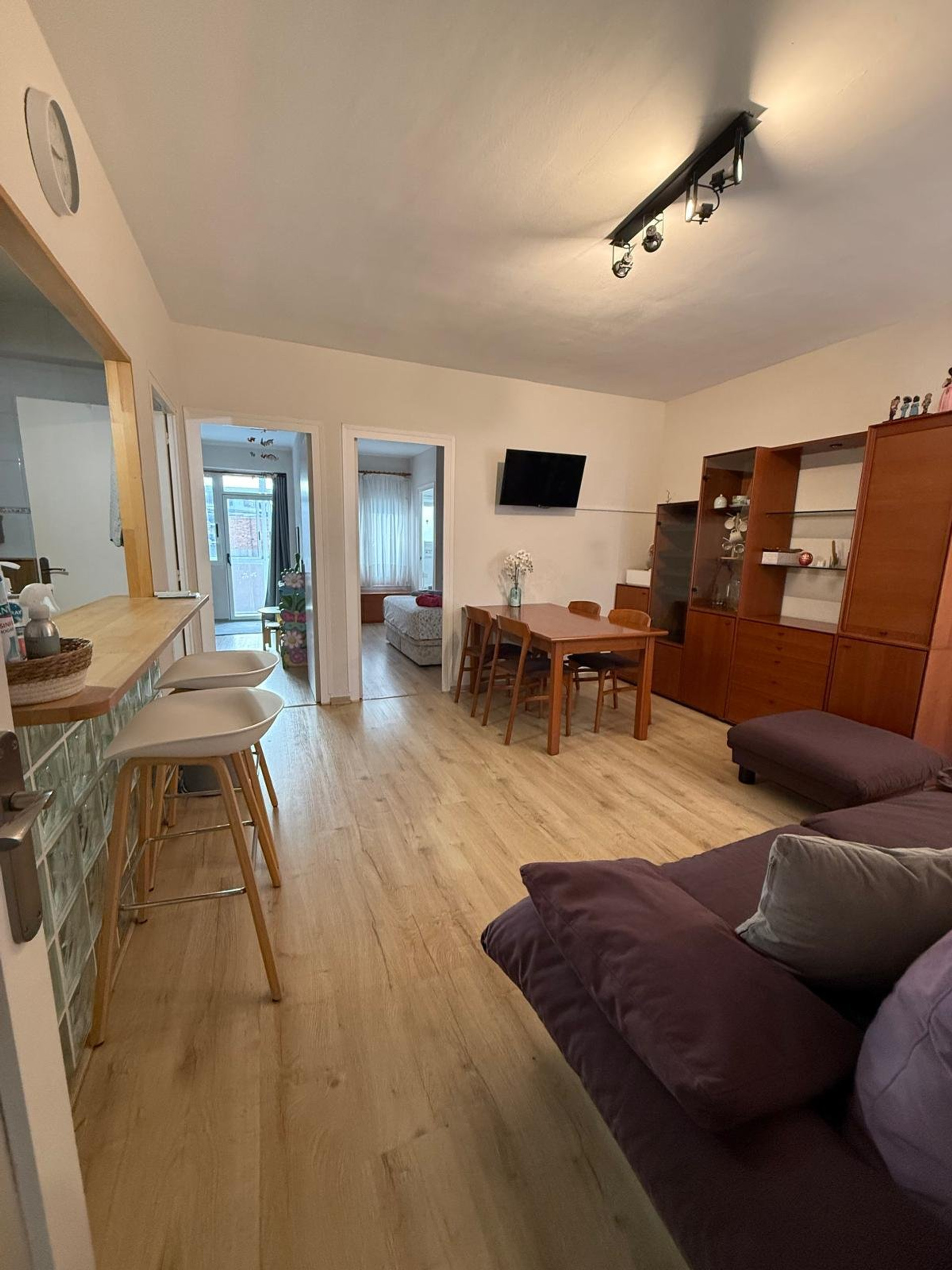 Living room with dining table