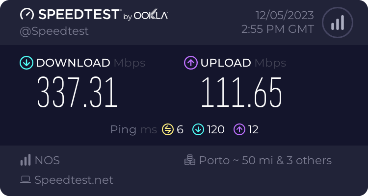 Speedtest.net result