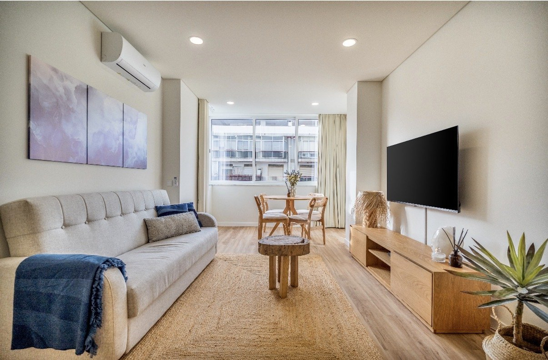 Living room with sofa and dining