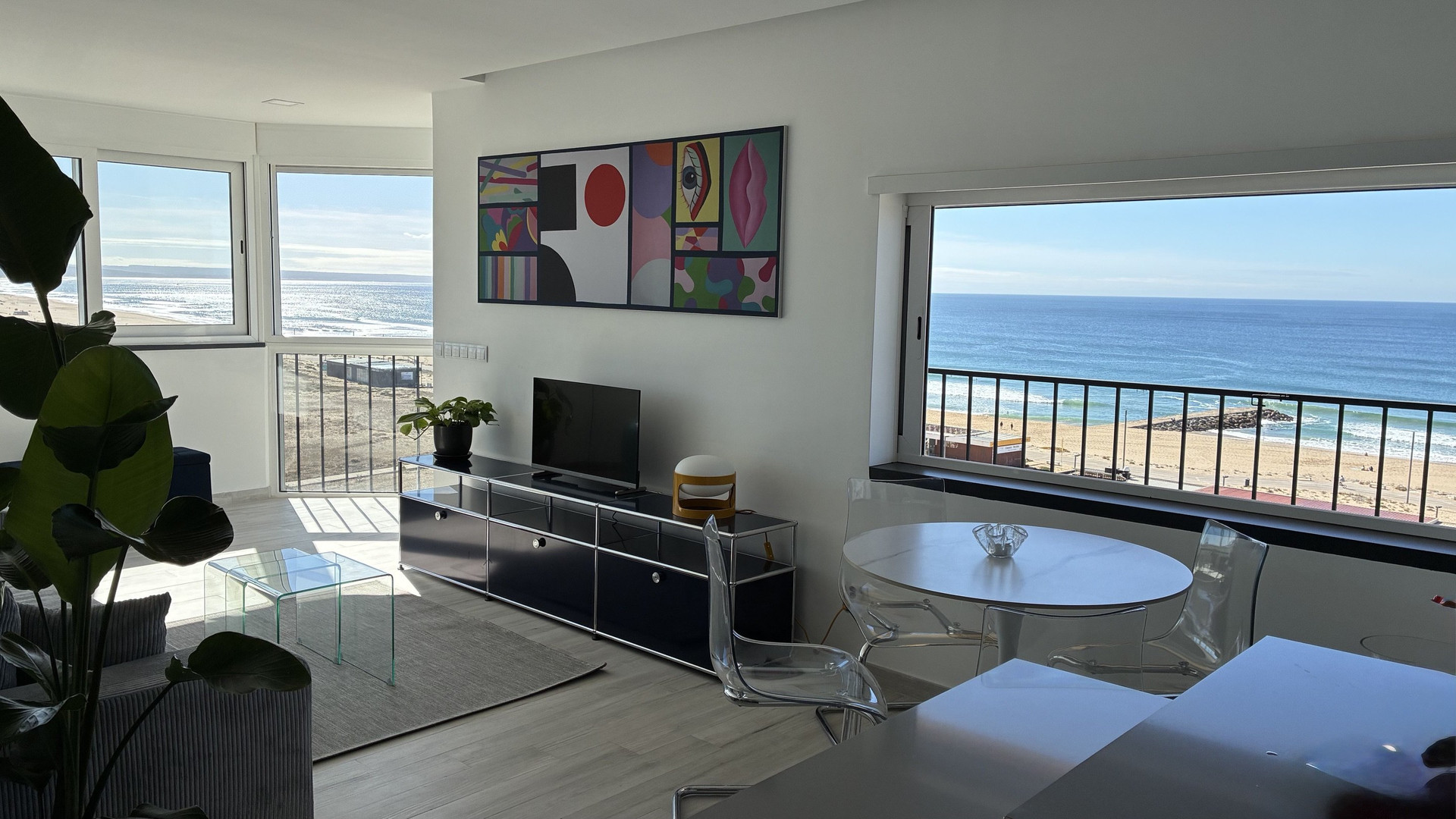 Living room with panoramic ocean views