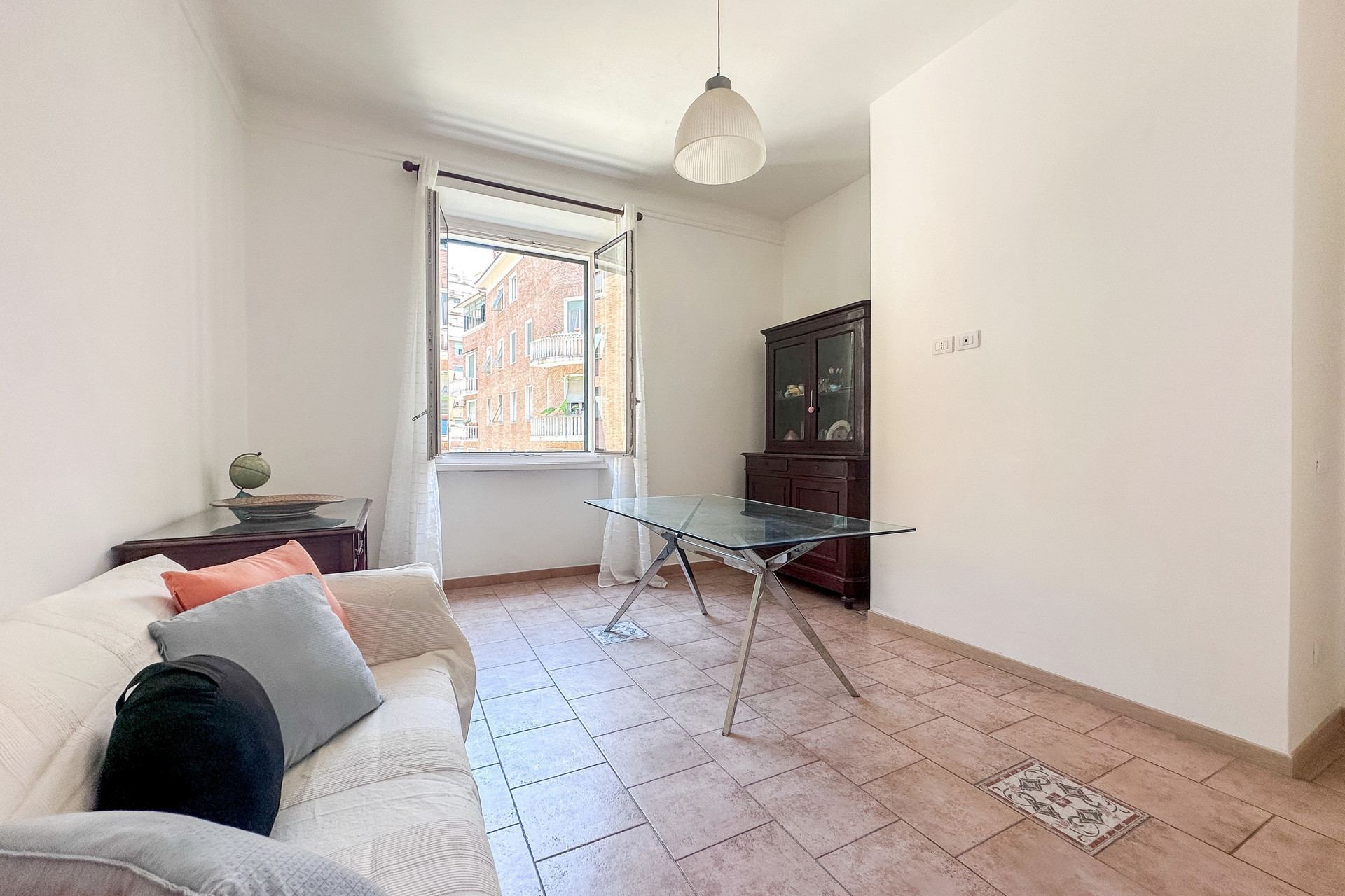Living room with window view