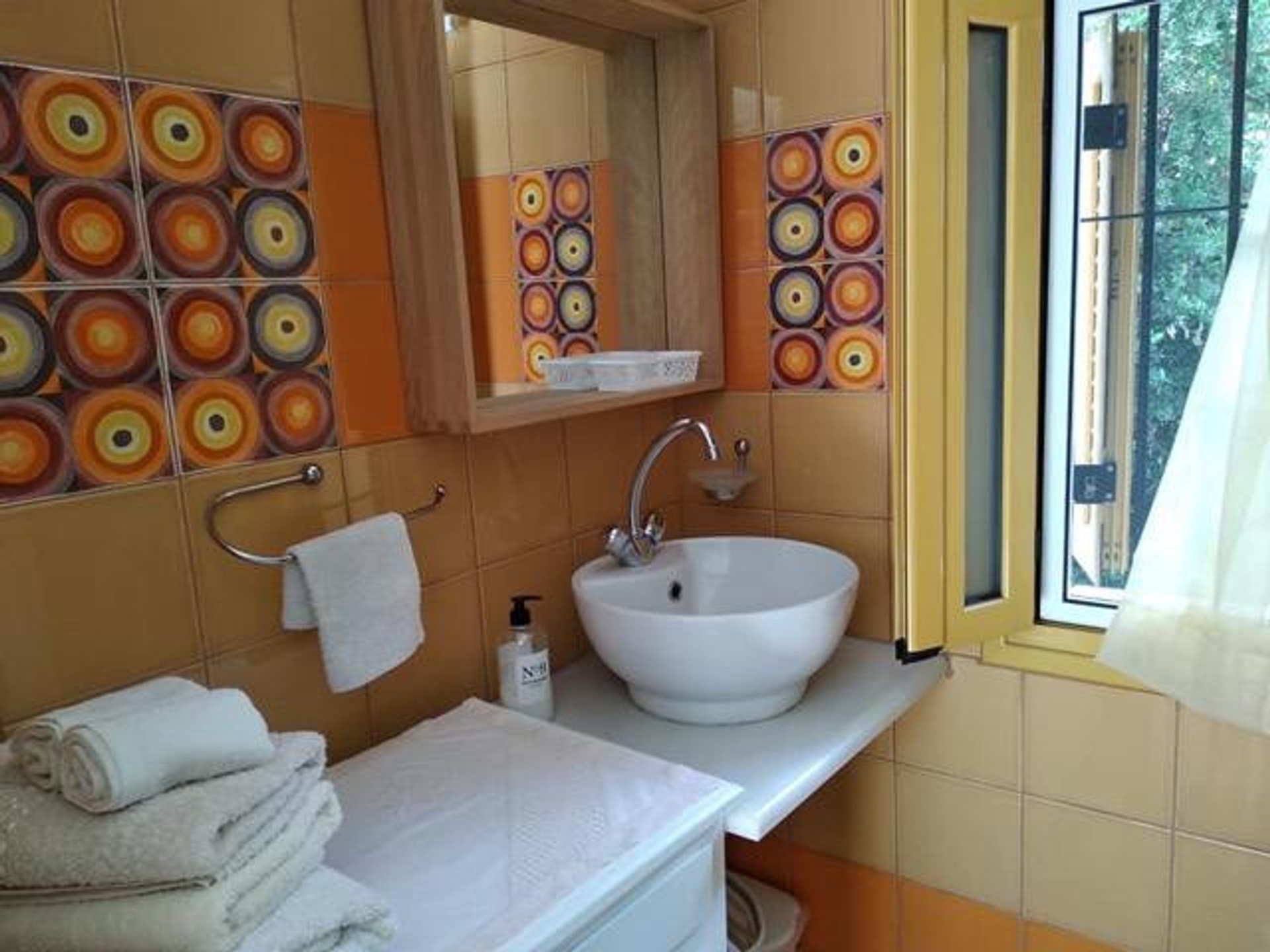 the bathroom.