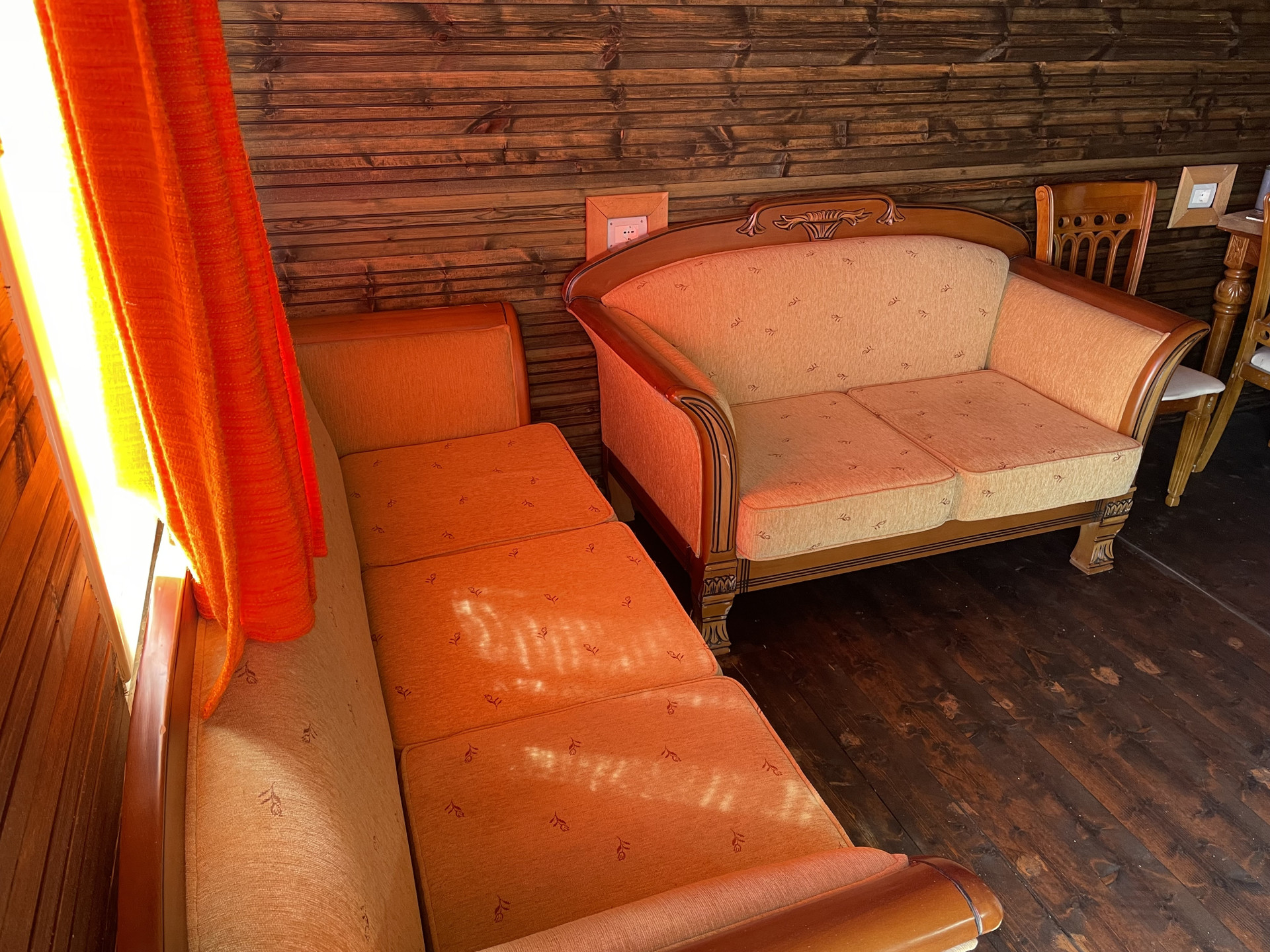 Two sofas wooden floor living area
