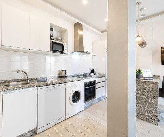 Apartment in Puerto Marina with porch & A/A & Pets