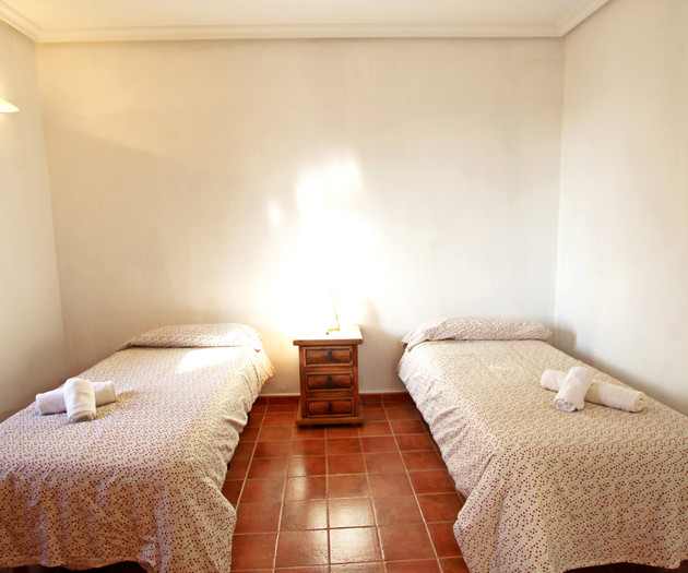 Twin beds facing each other