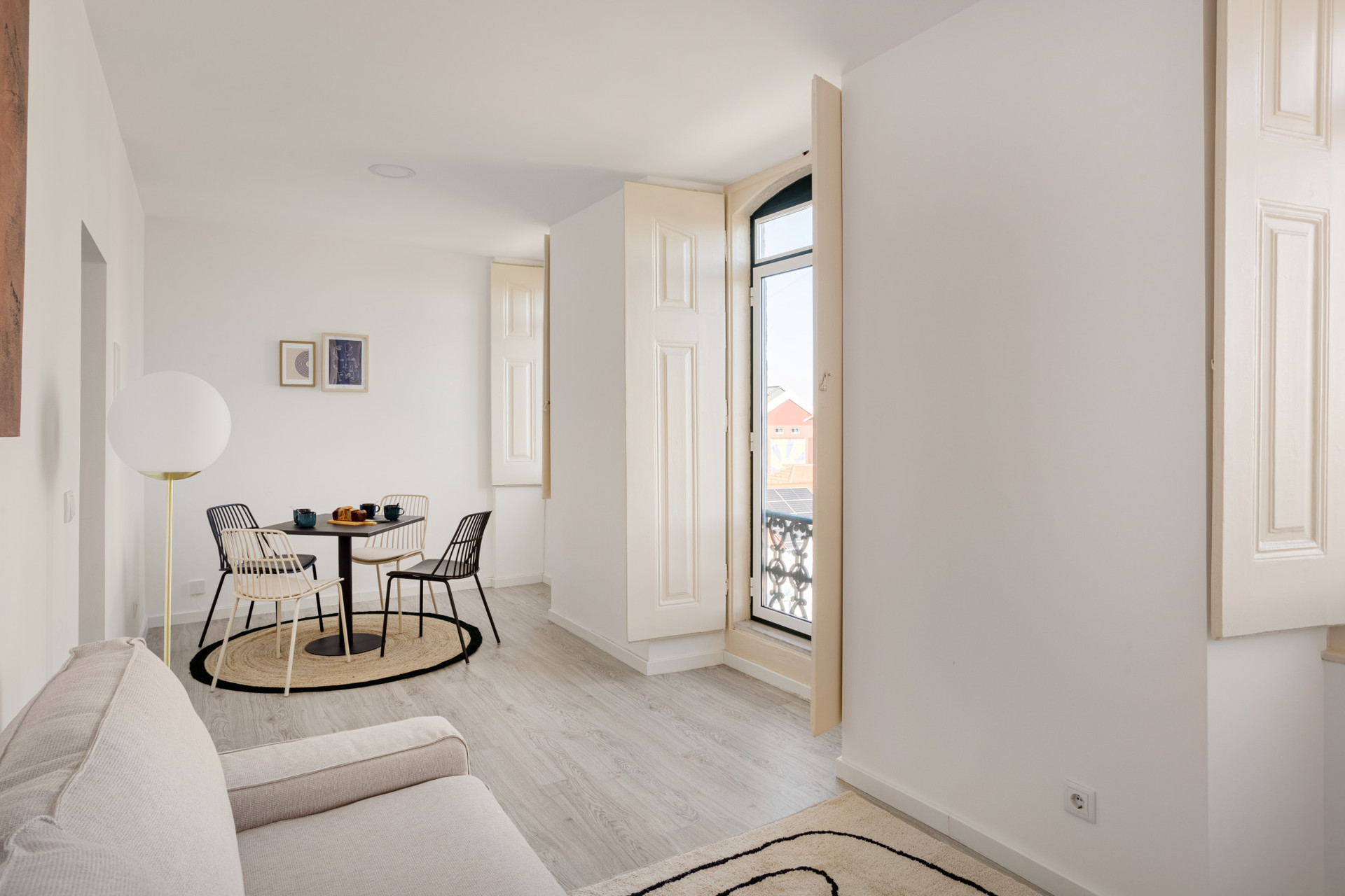 Living Room with a Sofa and Dining Table