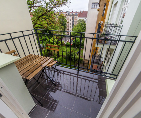 Lovely studio with balcony-Vinohrady area