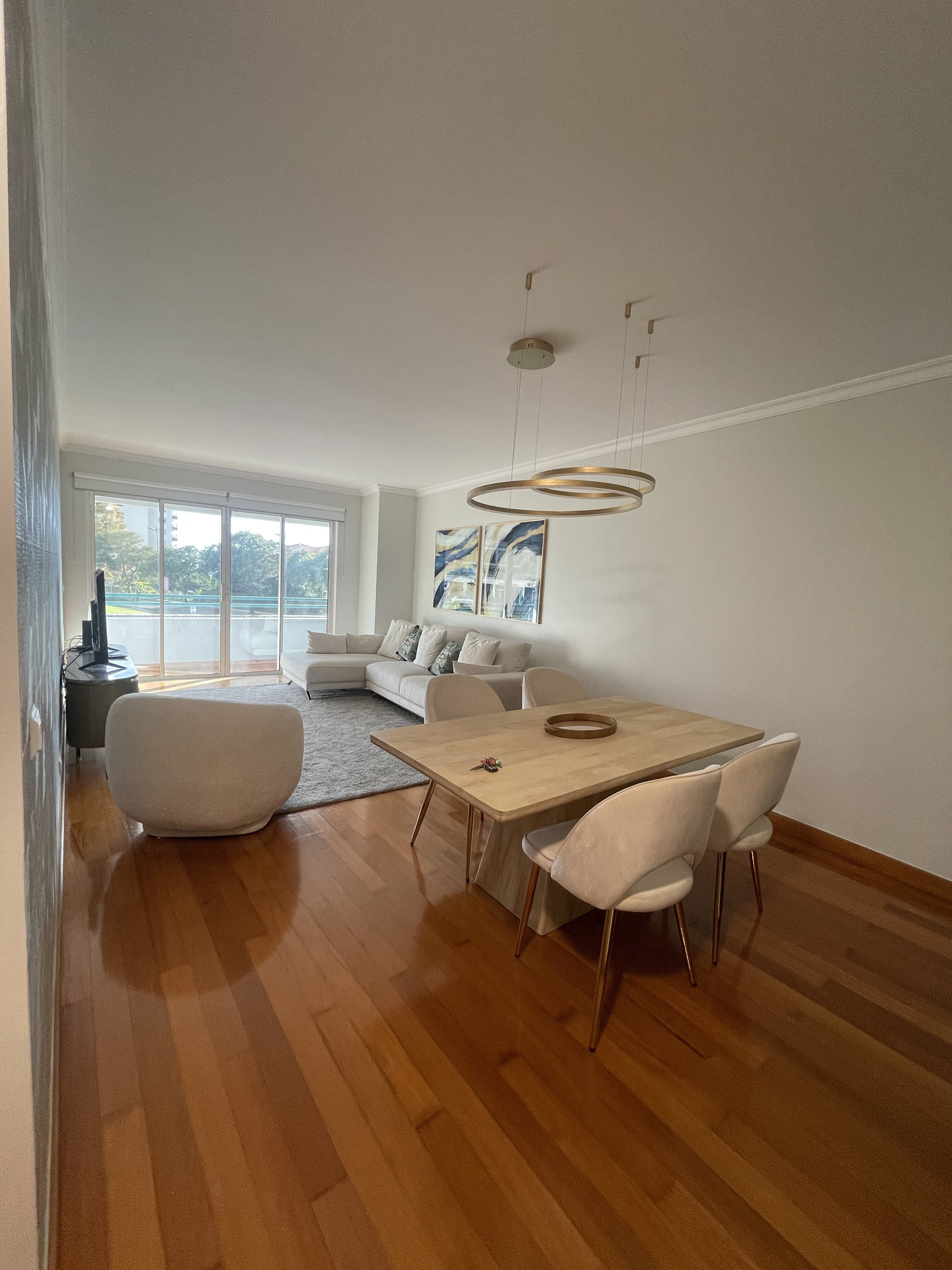 Open living and dining area