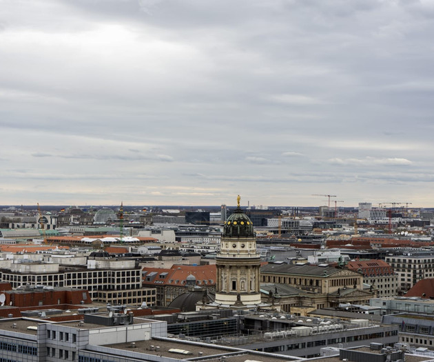 Daytime city skyline view