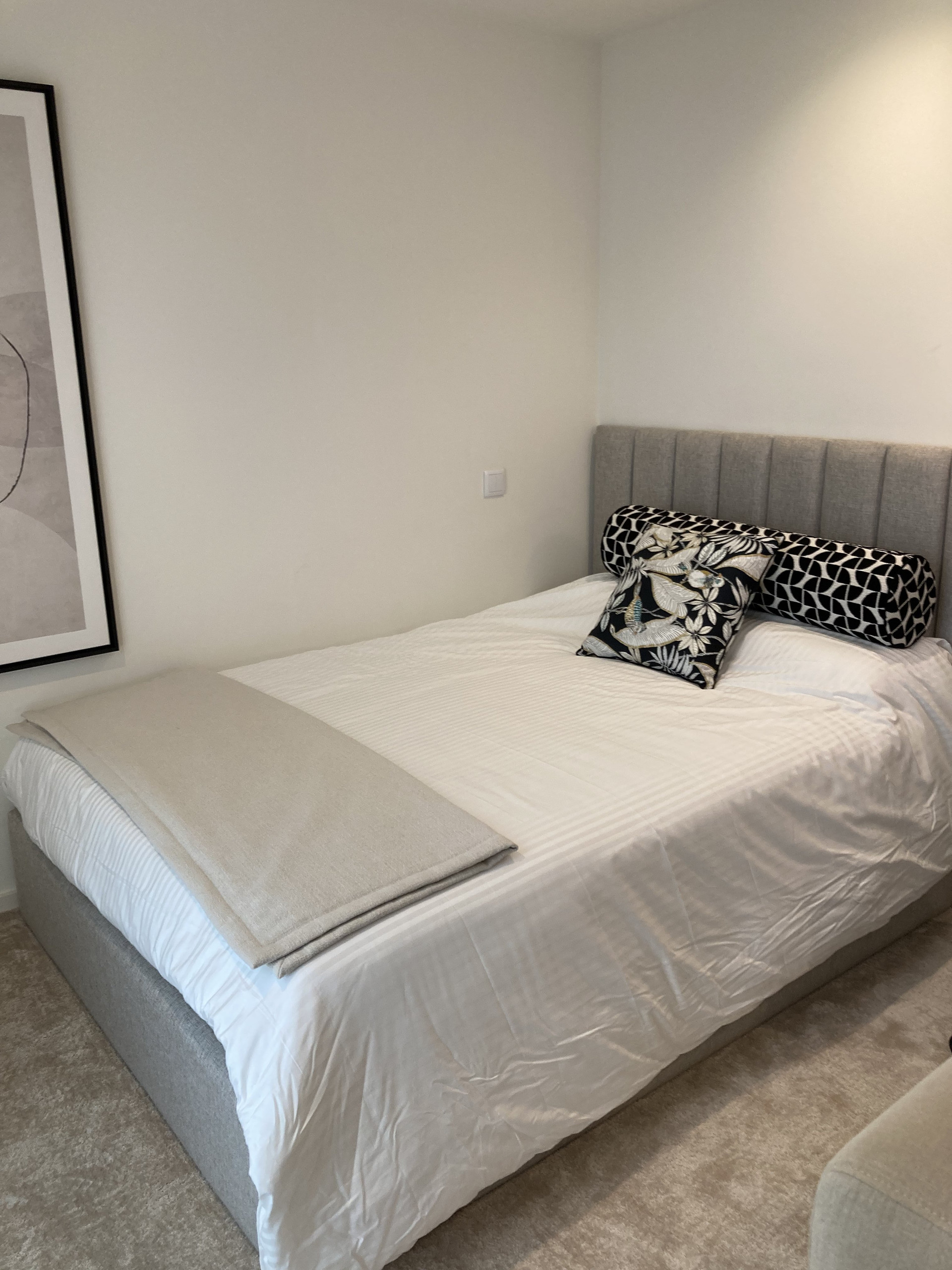 Bed with white linens