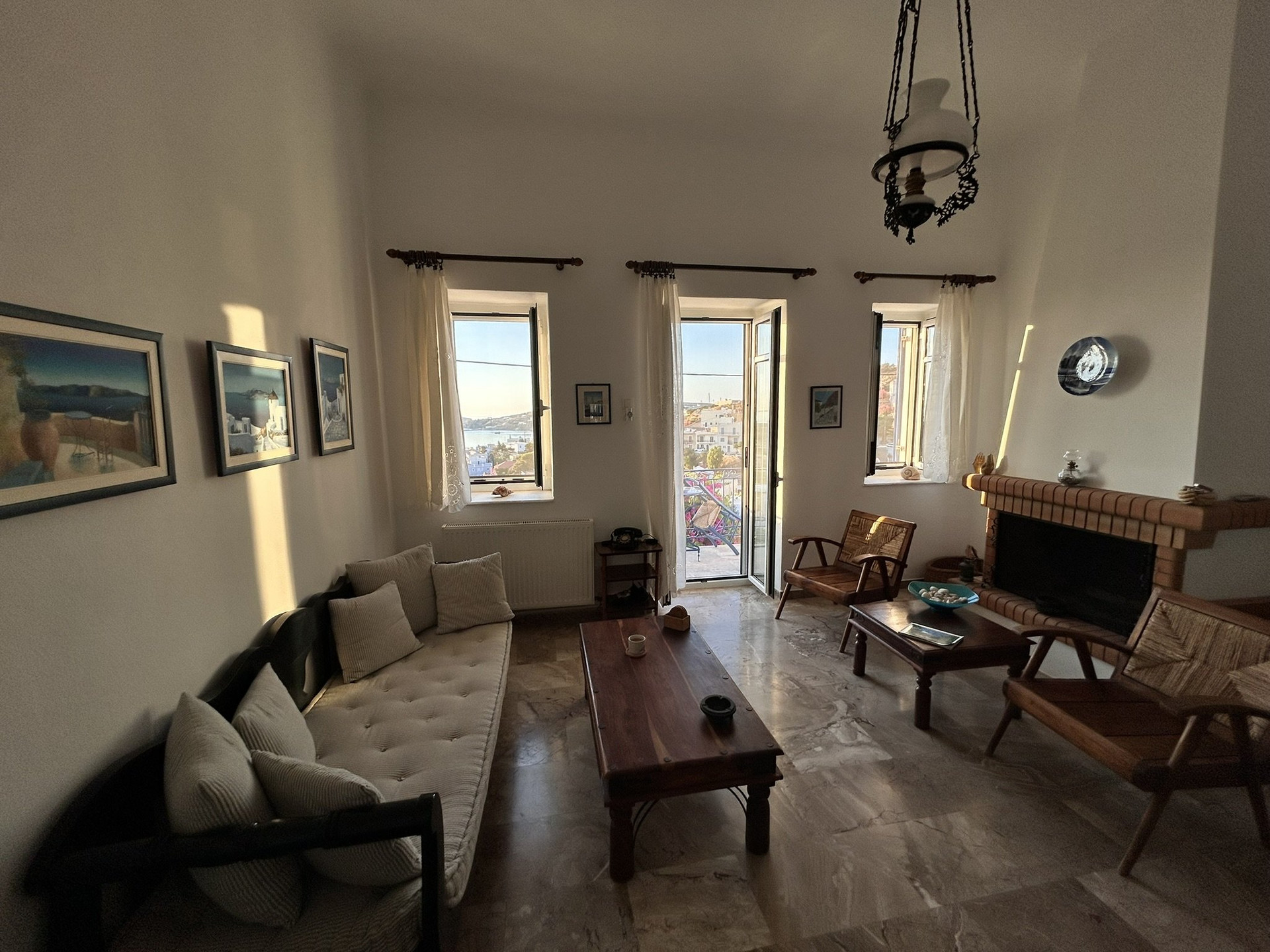 Living room with sea view