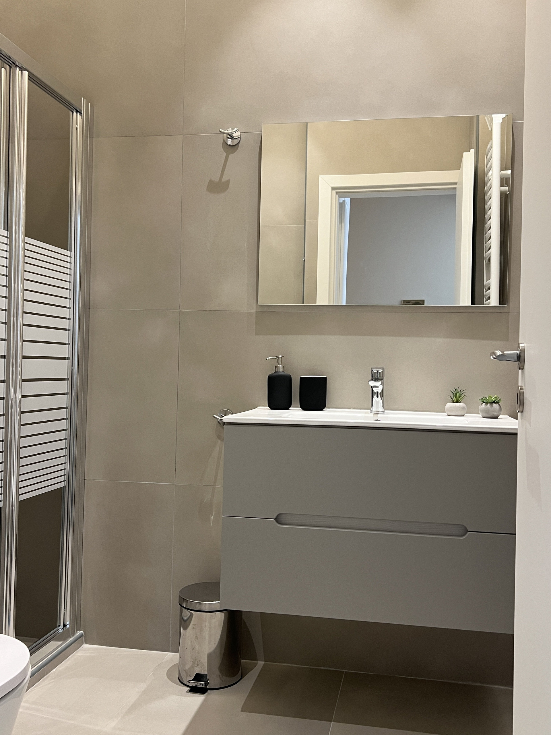 Bathroom sink and shower