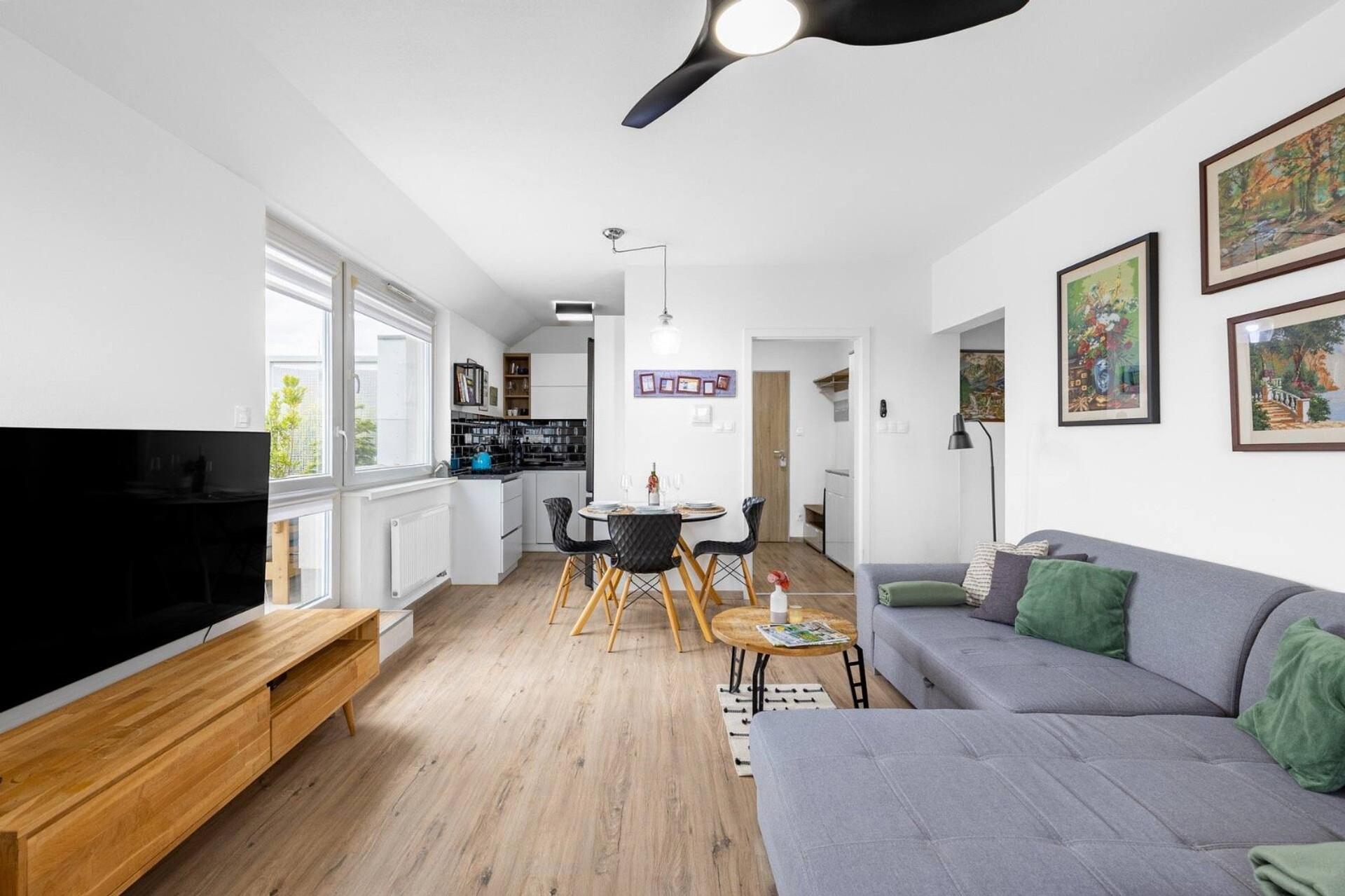 Open living area with sofa