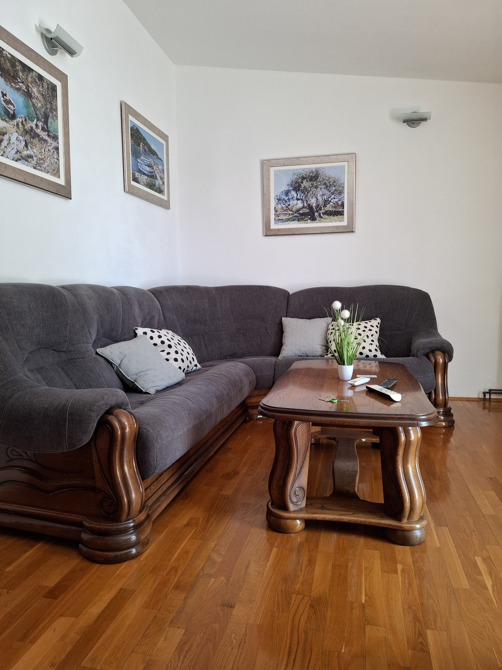 Living room sofa and table