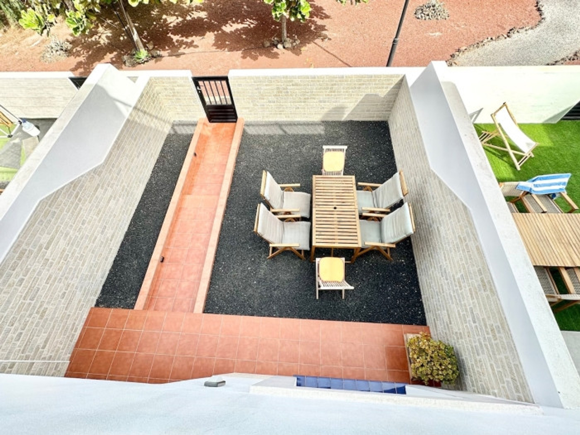 Aerial view of private patio