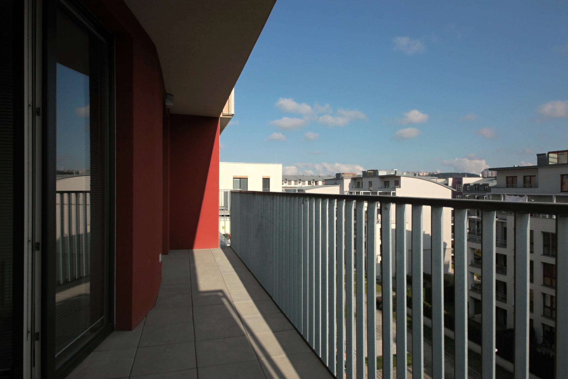 view from the living room with entrance to the terrace