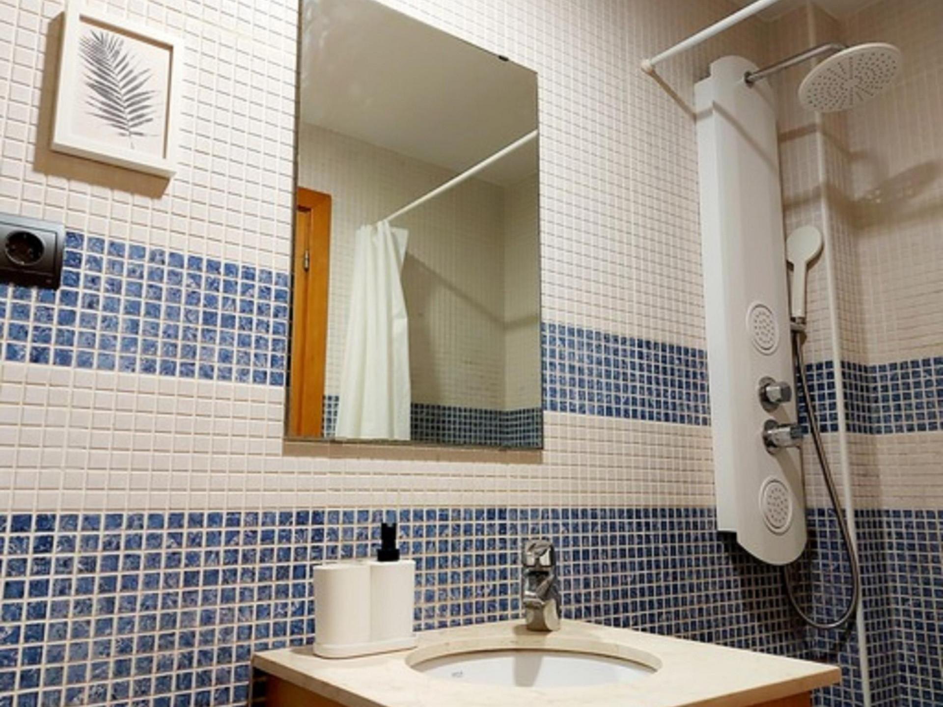 Bathroom sink and shower