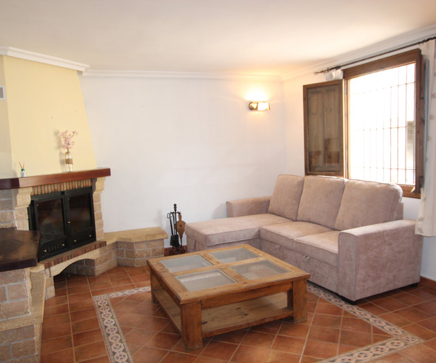 Living room with fireplace