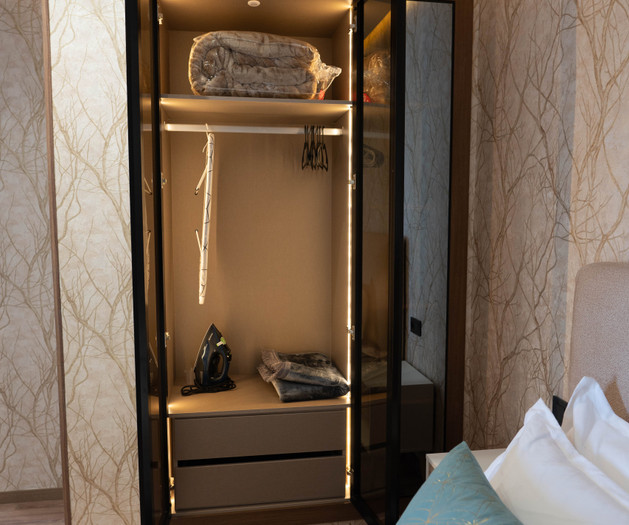 Bedroom wardrobe with lighting