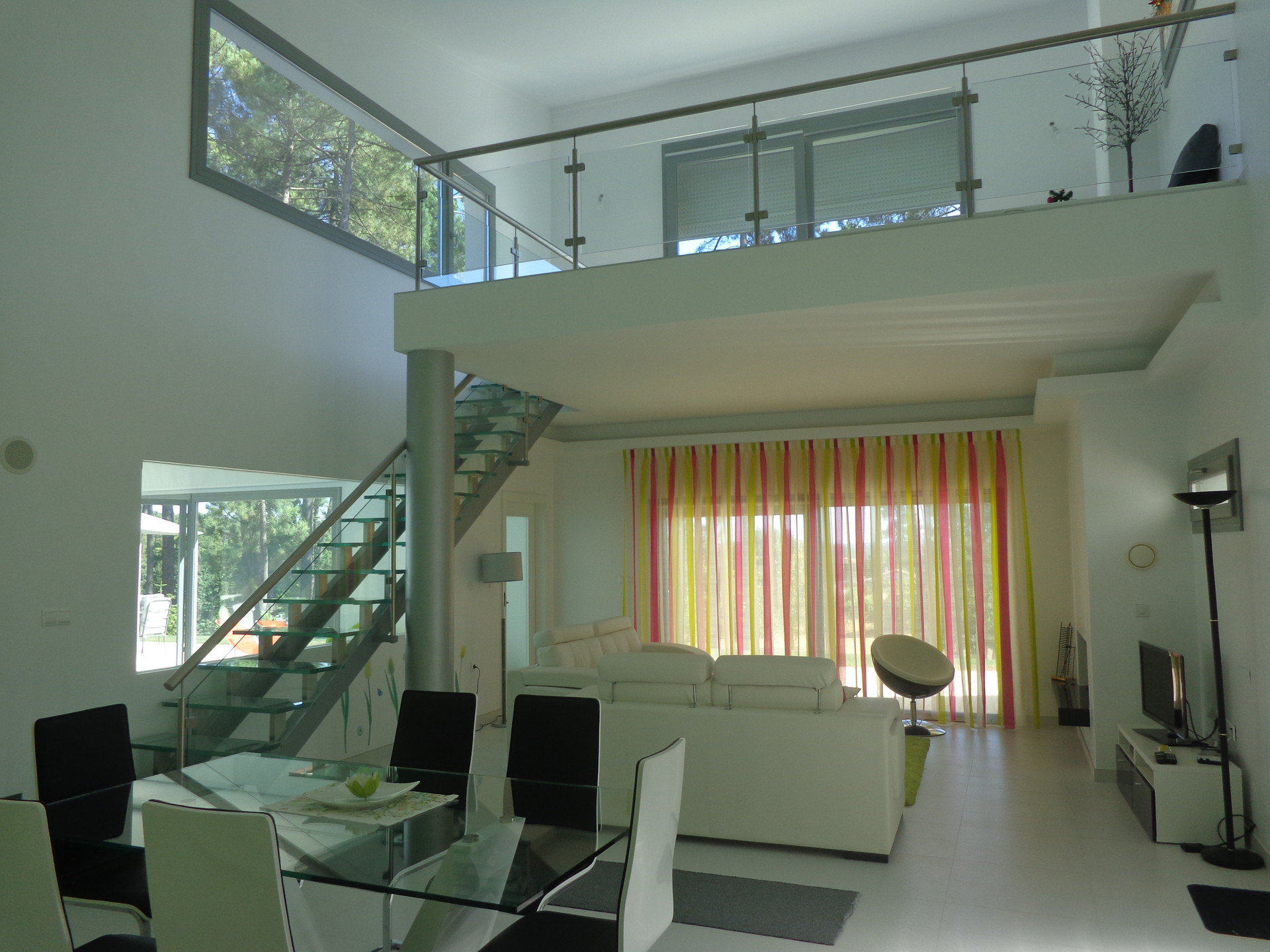 Open living and dining area