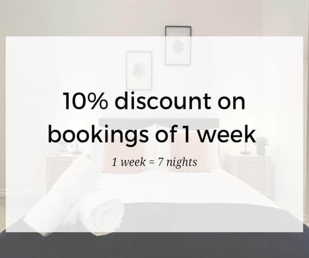 Discount Offer: Enjoy 10% off when you book 7 days or more