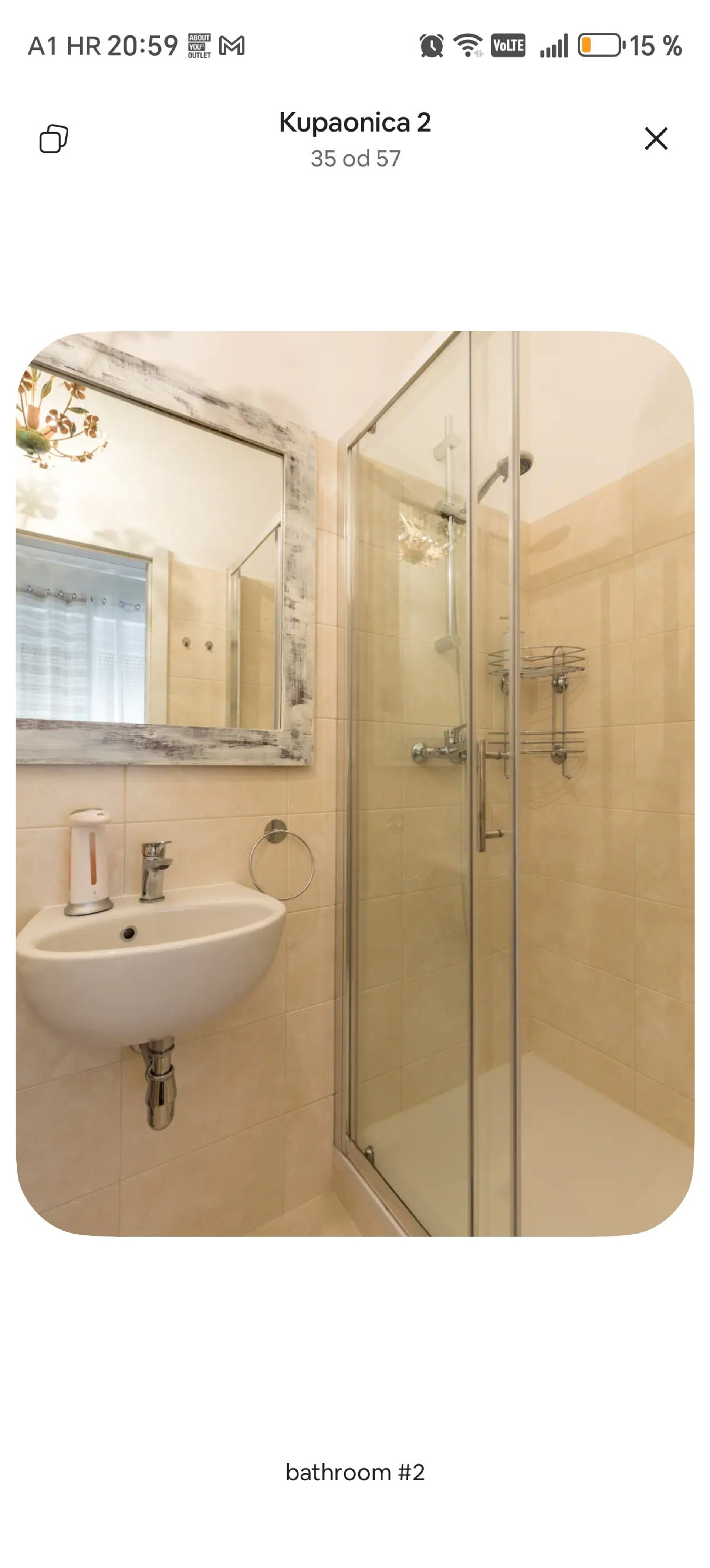 Bathroom with glass shower stall