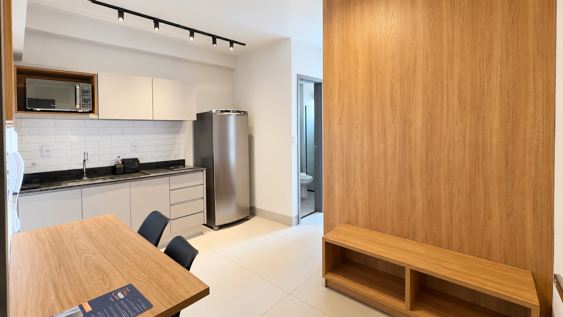 Studio kitchen and dining view