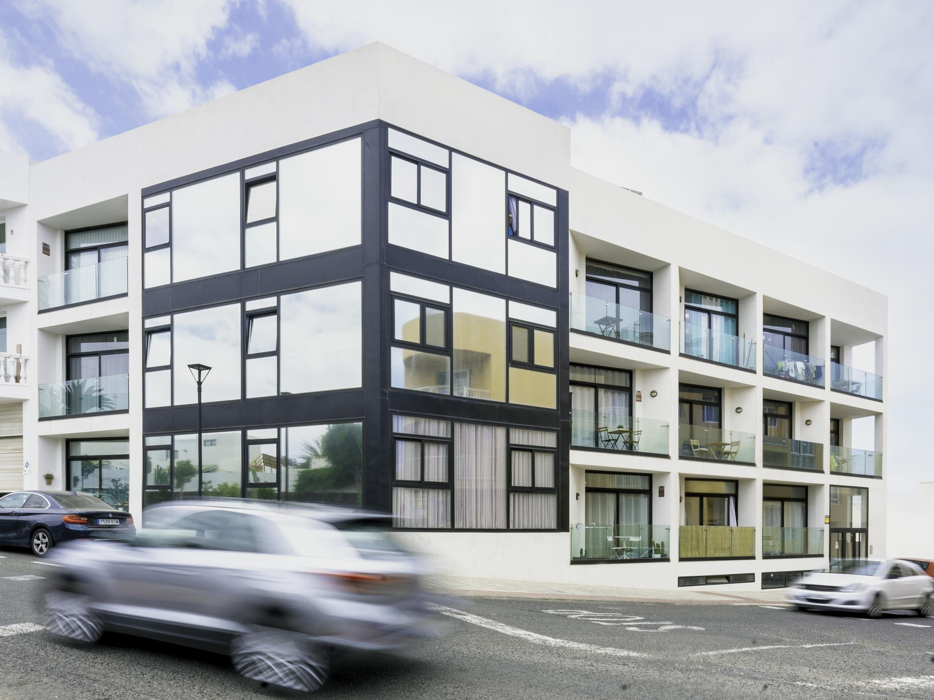 Modern apartment building exterior