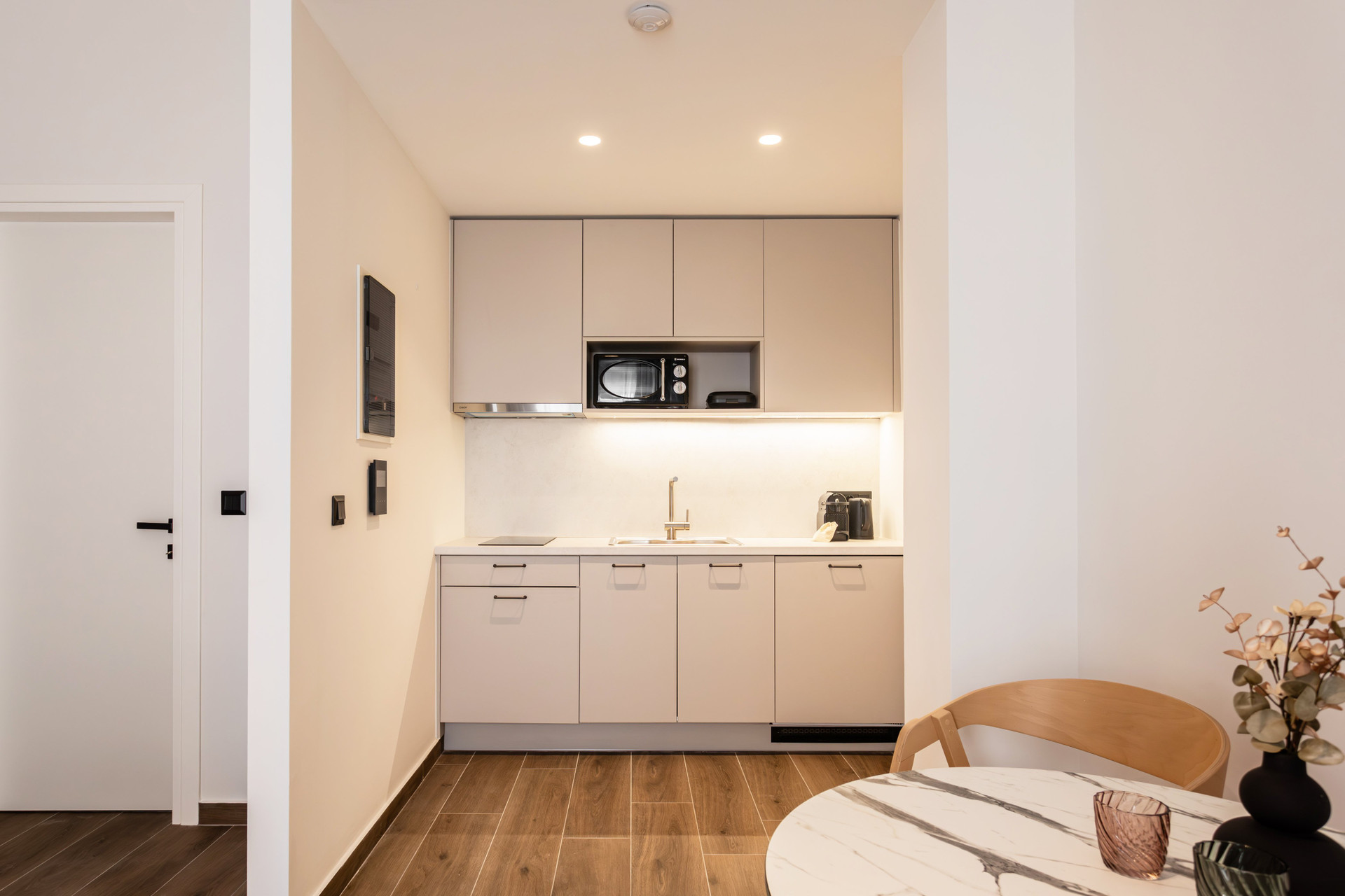 Kitchenette with dining area view