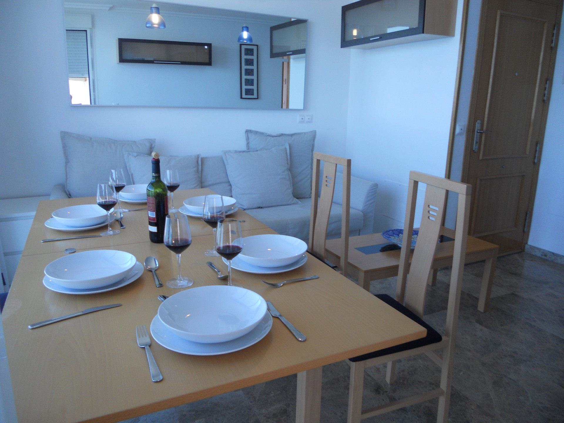Dining table set with sofa