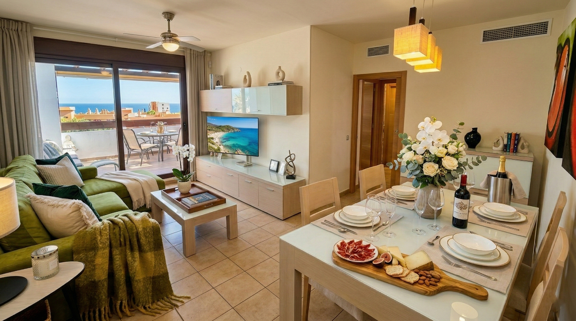 Living dining room sea view