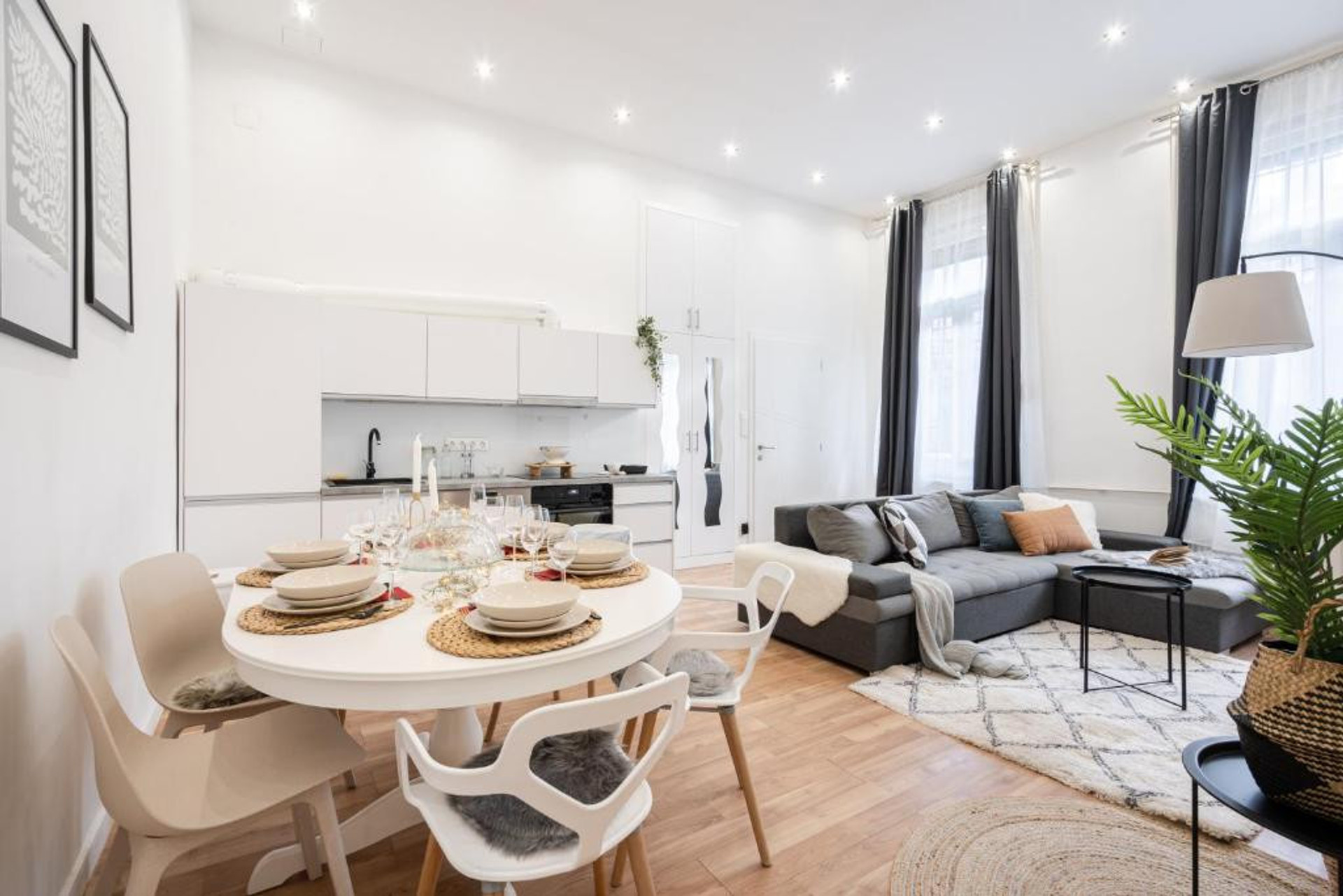 Living room and kitchen