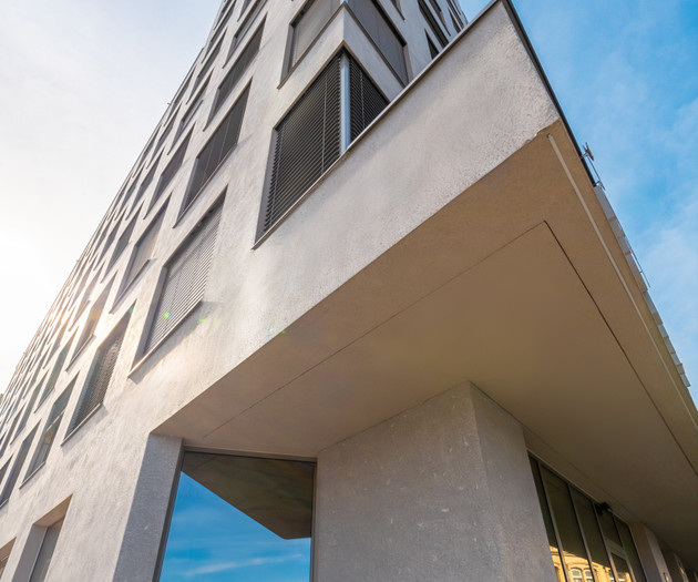 Modern building exterior angle view