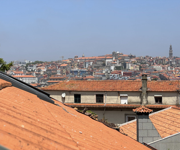 City rooftop skyline view
