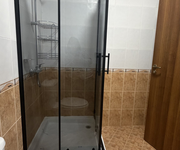 Shower cabin in bathroom