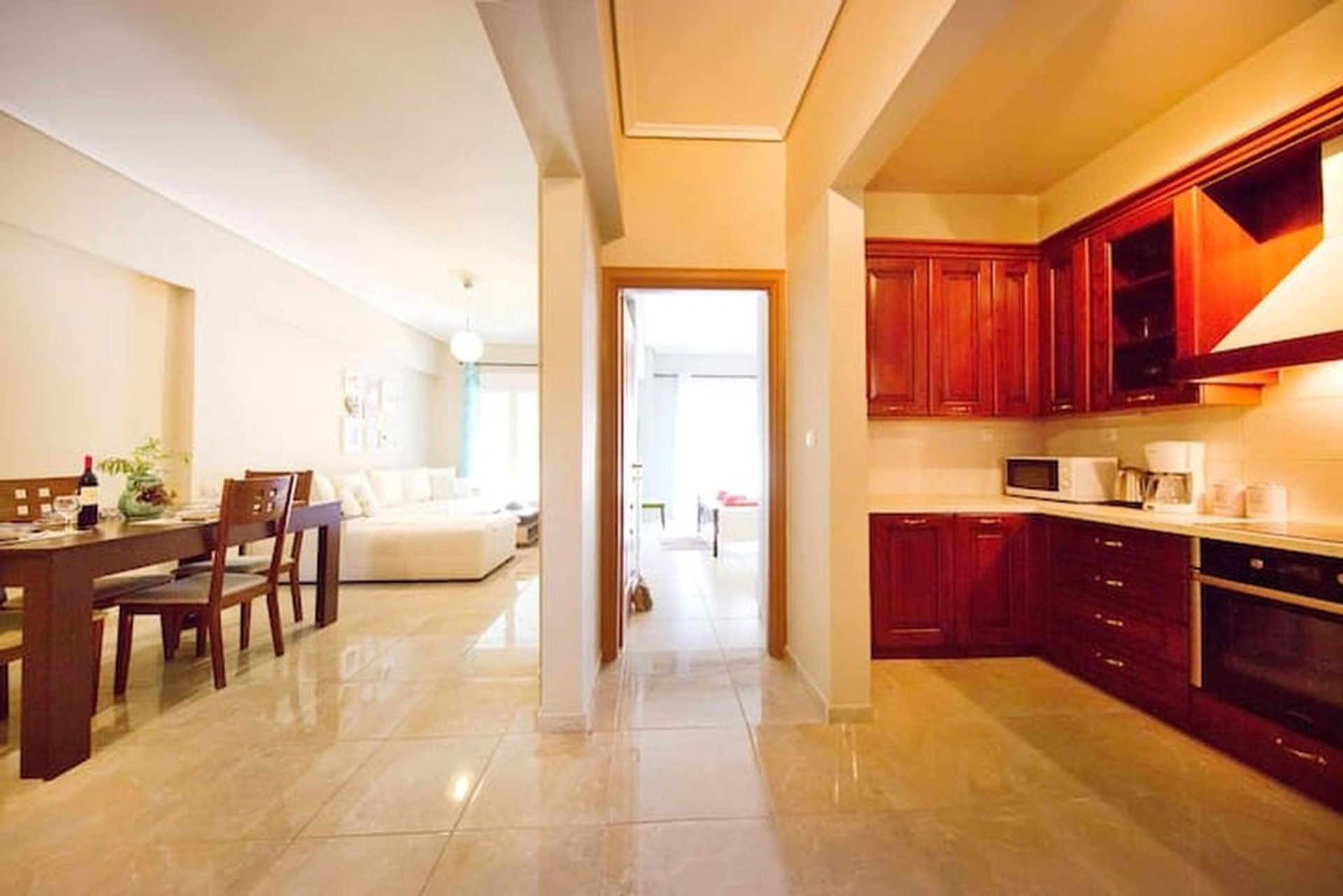 Open kitchen and dining view