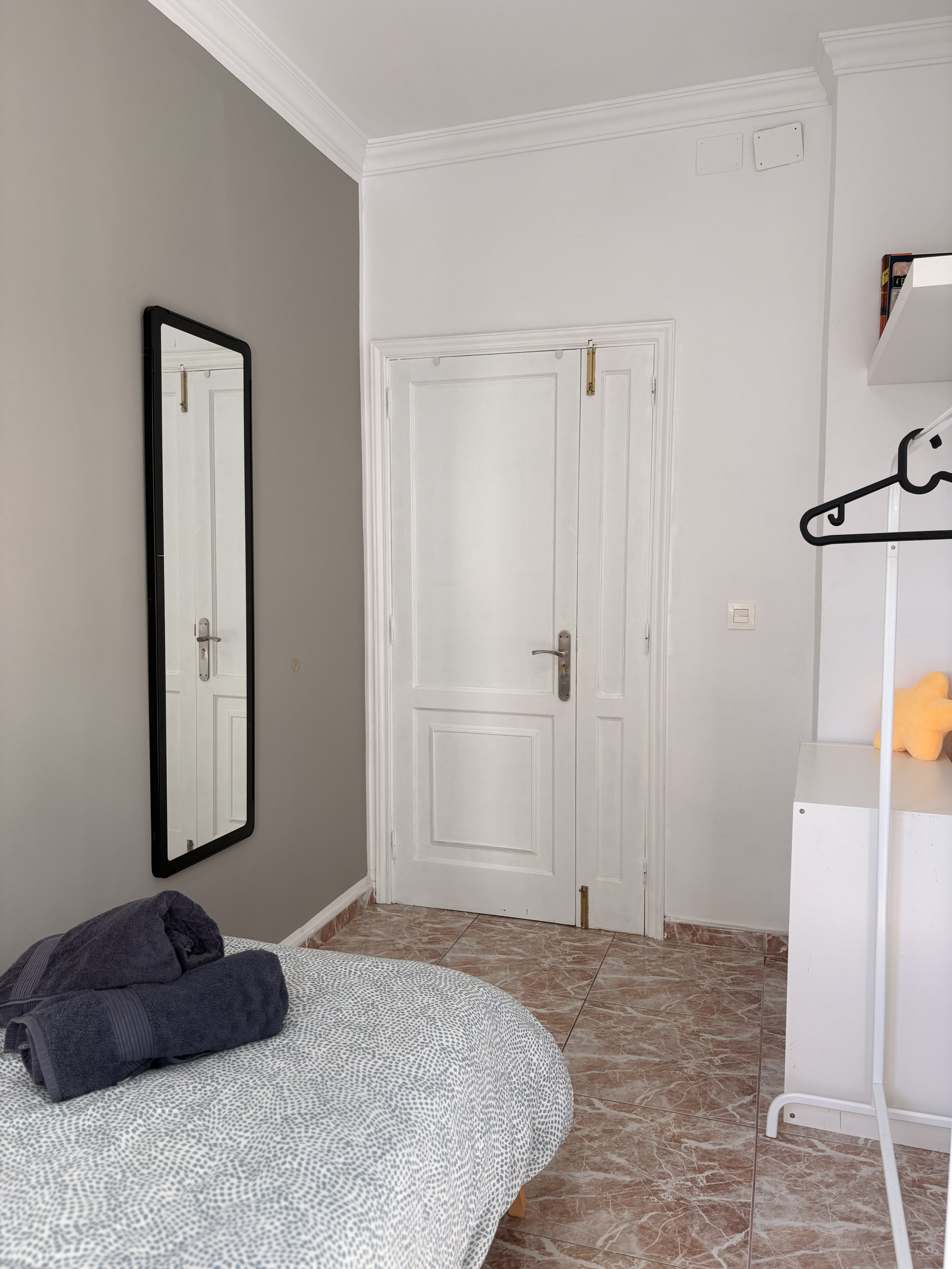 Bedroom mirror and door detail