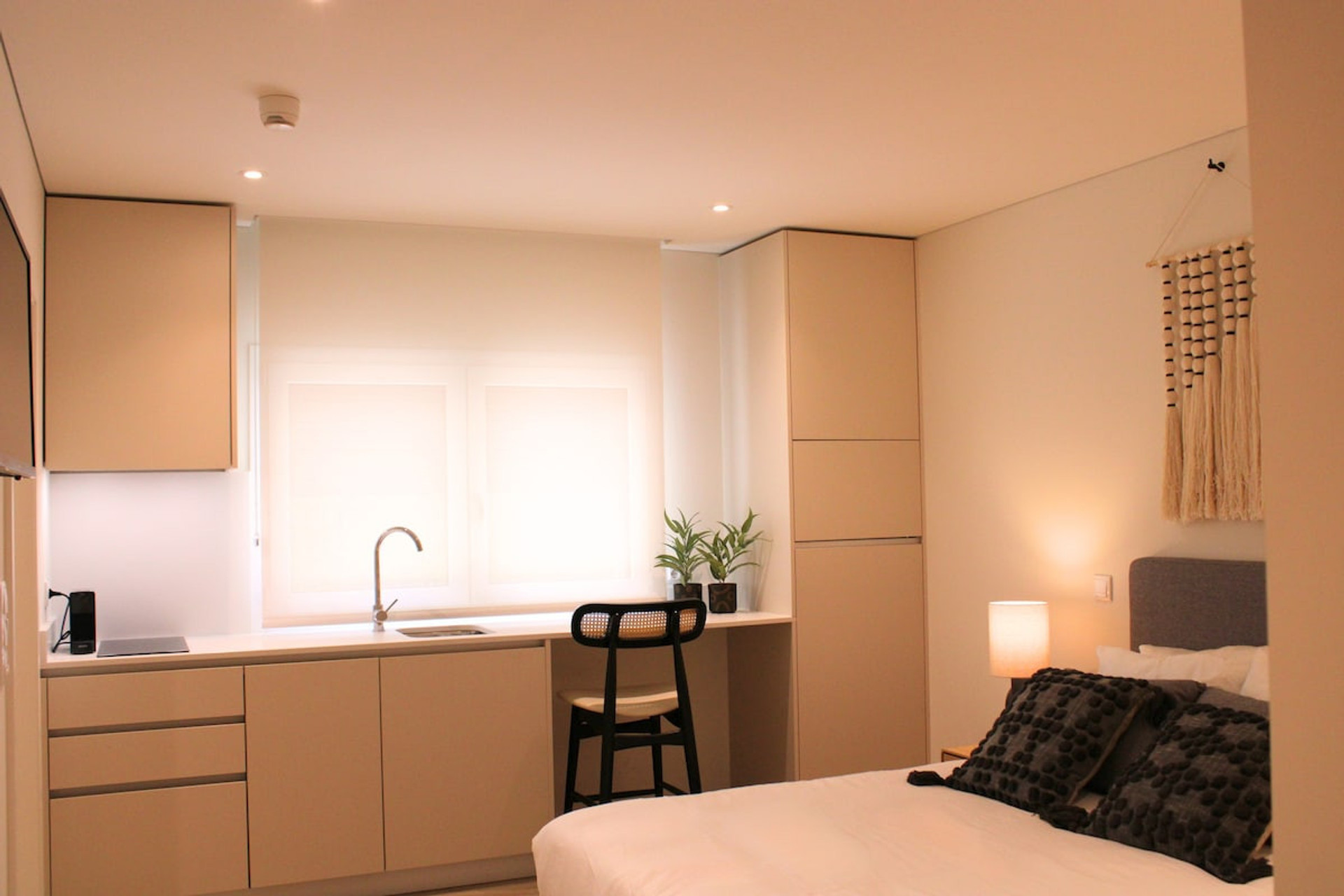 Bed, View (from property/room), Kitchen or kitchenette