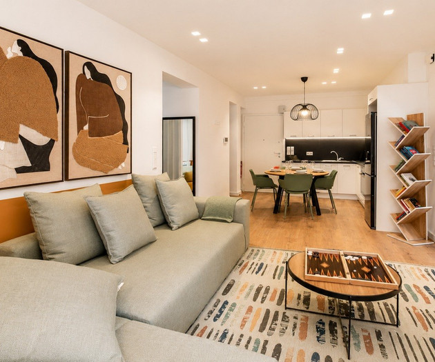 Living room facing kitchen