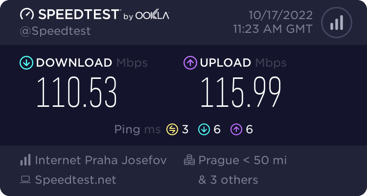 Speedtest.net result